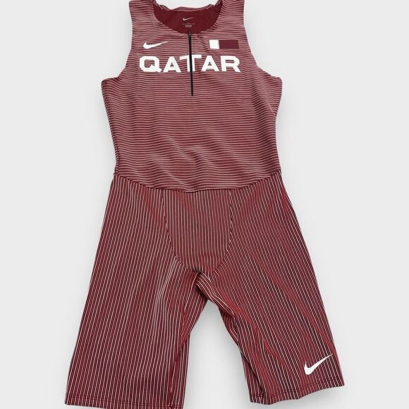 Nike Elite Pro QATAR Track & Field Singlet Speed Suit CI8902-611 Mens size M New - Picture 1 of 10